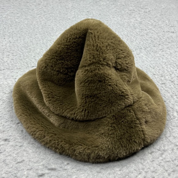 Free People Faux Fur Cowboy Hat Women's OS Brown Fuzzy Convertible Bucket Cap - Picture 3 of 10